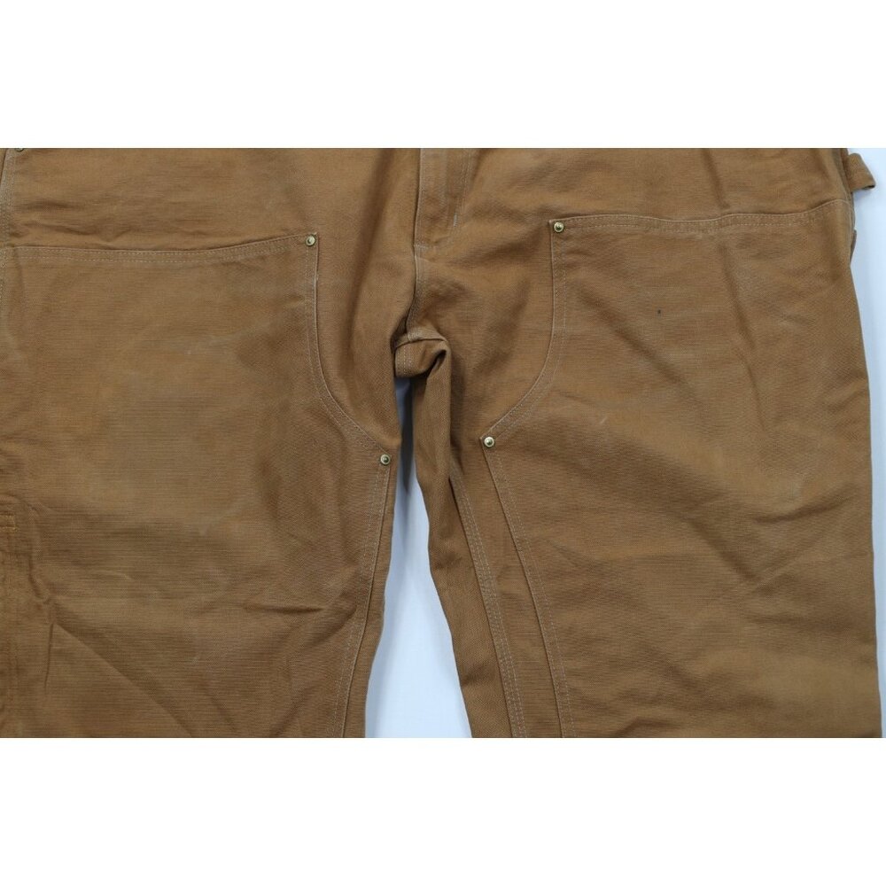 Vintage Y2K Carhartt Mens 50x30 Double Knee Canvas Wide Leg Pants Duck Brown USA - Picture 3 of 16
